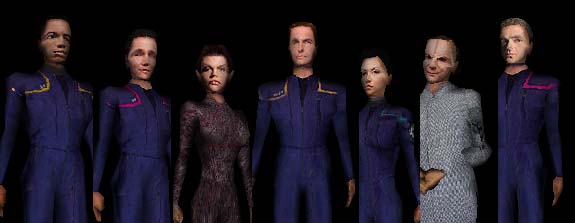Mayweather, Reed, T'Pol, Archer, Sato, Dr. Phlox and Tucker