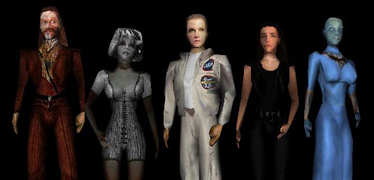 D'Argo, Chiana, John, Aeryn, Zhaan