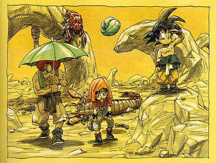 Gokou, Pan y Trunks en su viaje