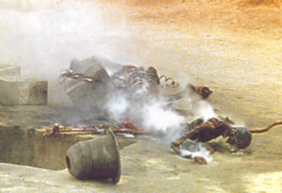 Click on the charred corpses to go back