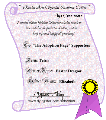 Easter Dragon
Certificate