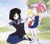 Hotaru and Rini are fast friends.