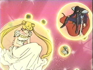 Queen Serenity stored the souls of the Moon Children inside the Silver Crystal and sent them to Earth in the future.