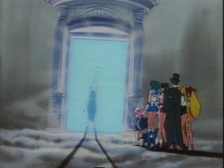 Rini used her Crystal Key to transport herself and the Sailor Scouts to Pluto's Time Gate.