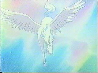 Chibi Moon called out for someone to help, and Pegasis appeared.