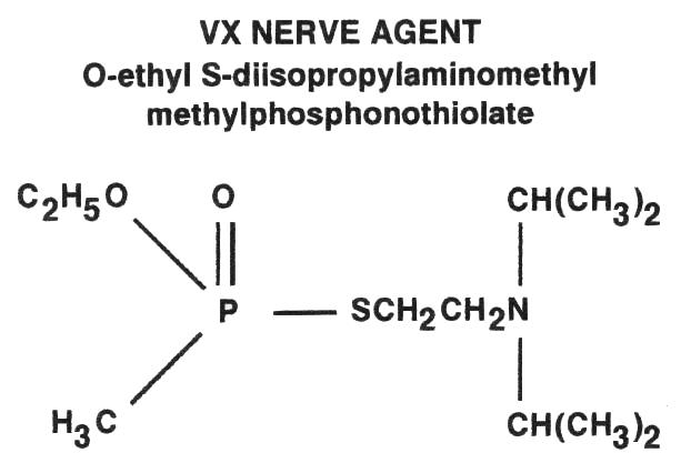 VX nerve agent molecule
