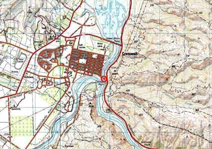 Large scale 1:50000 view - Cromwell bridge location