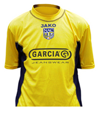 Old NAC Breda shirtsponsor JAKO, look at Quick-shirt 2003-4