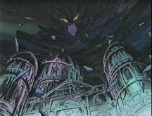 The Moon Kingdom being attacked by Queen Serenity