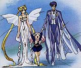 Neo-Queen Serenity and King Endymion with Chibi-Usa