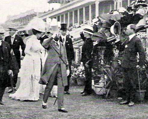 King George V and Queen Mary at the races in Calcutta in January 1912