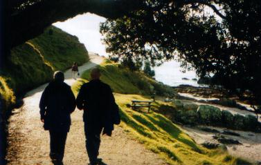 Kieron walking with his mum