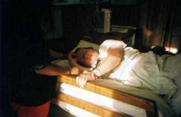 Parveen and Karin, during labour