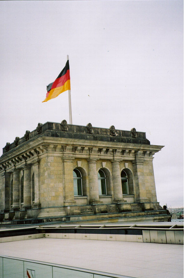 Top of Reichstag building.   Builiding now houses German parliament