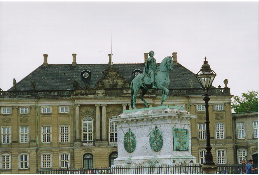 Statue Amalienborg Royal Palace square dating to 1794