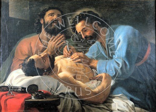 Sts Cosmas & Damian treating a chest wound