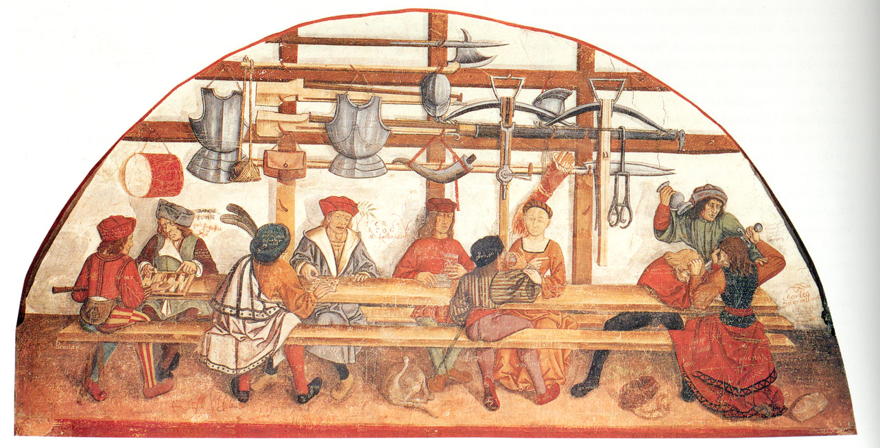 Fresco in Issogne Castle, Val d'Aosta (Italia)