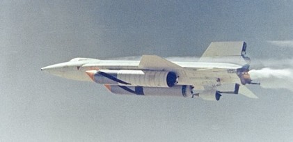 X-15a2 with abative coating scramjet fuel tanks