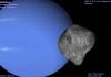 Neptune's orbiting minor satellite Galatea.