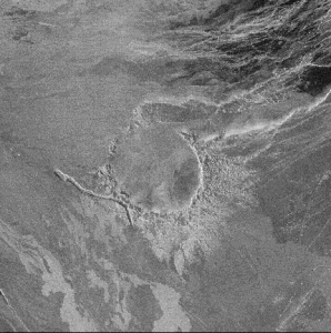 Crater Alcott on the surface of Venus.