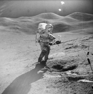 Apollo 15 Astronaut on the Moon.