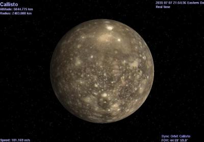 Jupiter's major satellite Callisto.