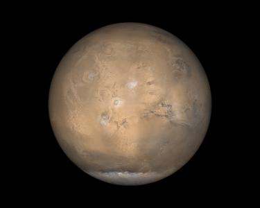 Olympus Mons and Valles Marineris region of Mars.