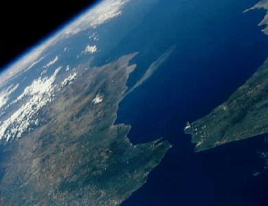 Earth and Strait of Gibraltar.