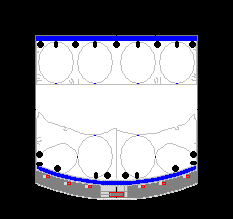 formula car black with red stripes