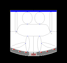 formula car blue with yellow stripes