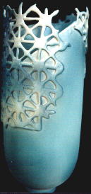 Ceramic vase, filigree technic, 1040 �C, h= 30 cm., 2001, price: $ 200