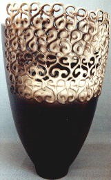 Ceramic vase, filigree technic, 1040 �C, h= 35 cm., 2001, price: $ 250