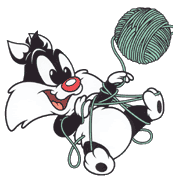 Baby Sylvester with ball of wool