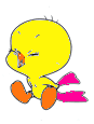 Happy Tweety with rug