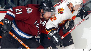 Peter Forsberg, vs Calgary Flames, however it was Peter flaming the Flames. 3 goals. 2003-02-09
