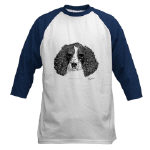 English Springer Spaniel Pen and Ink Baseball Jersey by NANCE