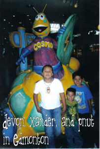 his sister and Brother in West Edmonton Mall!!