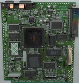 Top view of Dreamcast PC board with double stick tape
