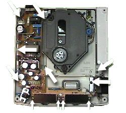 Top view of Dreamcast and the laser assembly