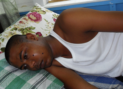 Constable Sharam Singh at the GPHC yesterday.