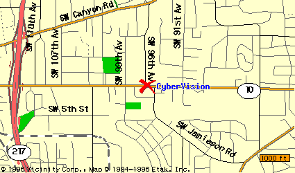 Street map to CyberVision