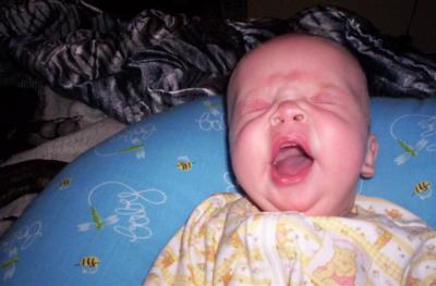 Joshua yawning