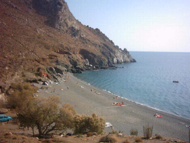 One of the two beaches at Dytikos near Lendas on Crete.