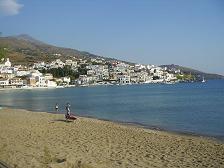 Het dorp Batsi op Andros