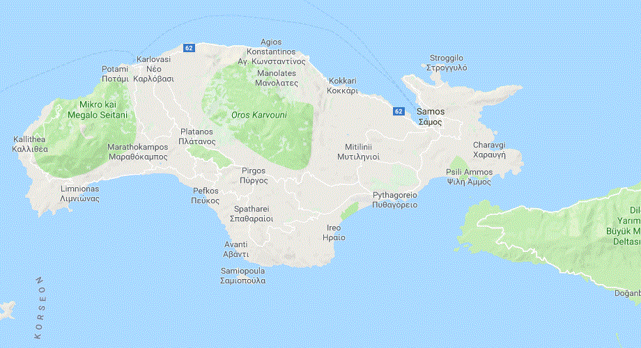 plattegrond, map Samos