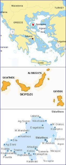plattegrond van Skiathos Griekenland