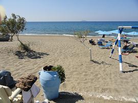 Kalamaki beach on Crete, het strand van Kalamaki op Kreta