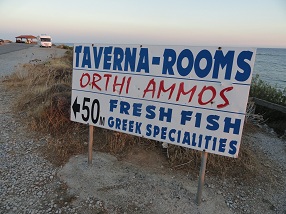 Orthi Ammos Taverna, Frangokastello, Frangokastelo, Crete, Kreta.