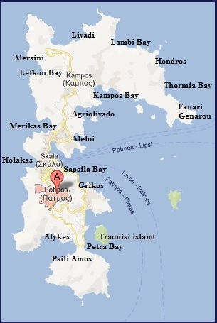 Patmos island map