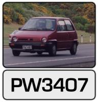 Burgundy Honda City, PW3407
 Copyright � 2002 New Zealand Police